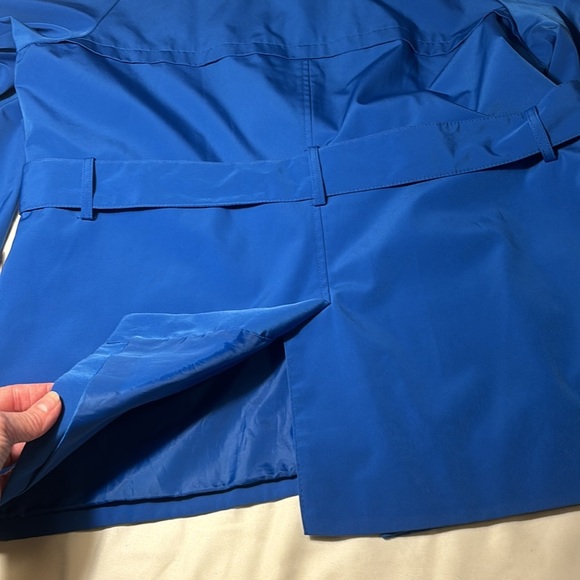 Calvin Klein Double Breast Mid Length Trench Coat Blue Belted Lined Size 0X - Picture 10 of 11